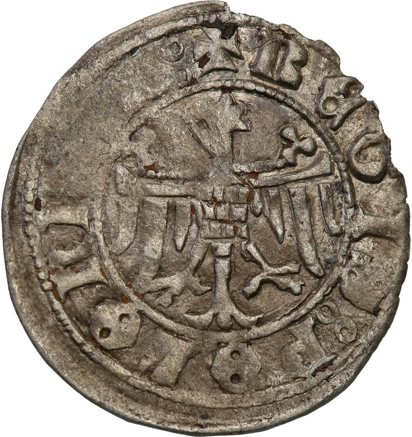 Kazimierz III Wielki (1333-1370). Kwartnik duży (półgrosz), Kraków - RZADKOŚĆ R5